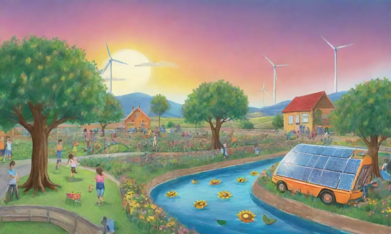 Un paisaje vibrante y sostenible con naturaleza