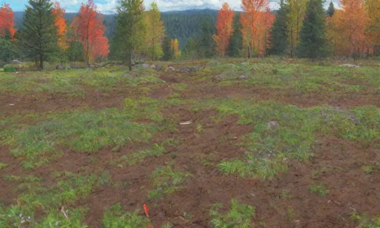 Un bosque vibrante y tranquilo, lleno de vida y colores