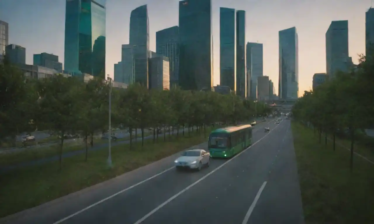 Tecnologías urbanas inteligentes que integran espacios verdes y transporte sostenible.