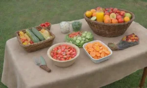 Un ambiente acogedor y colorido con frescos productos orgánicos y utensilios ecológicos