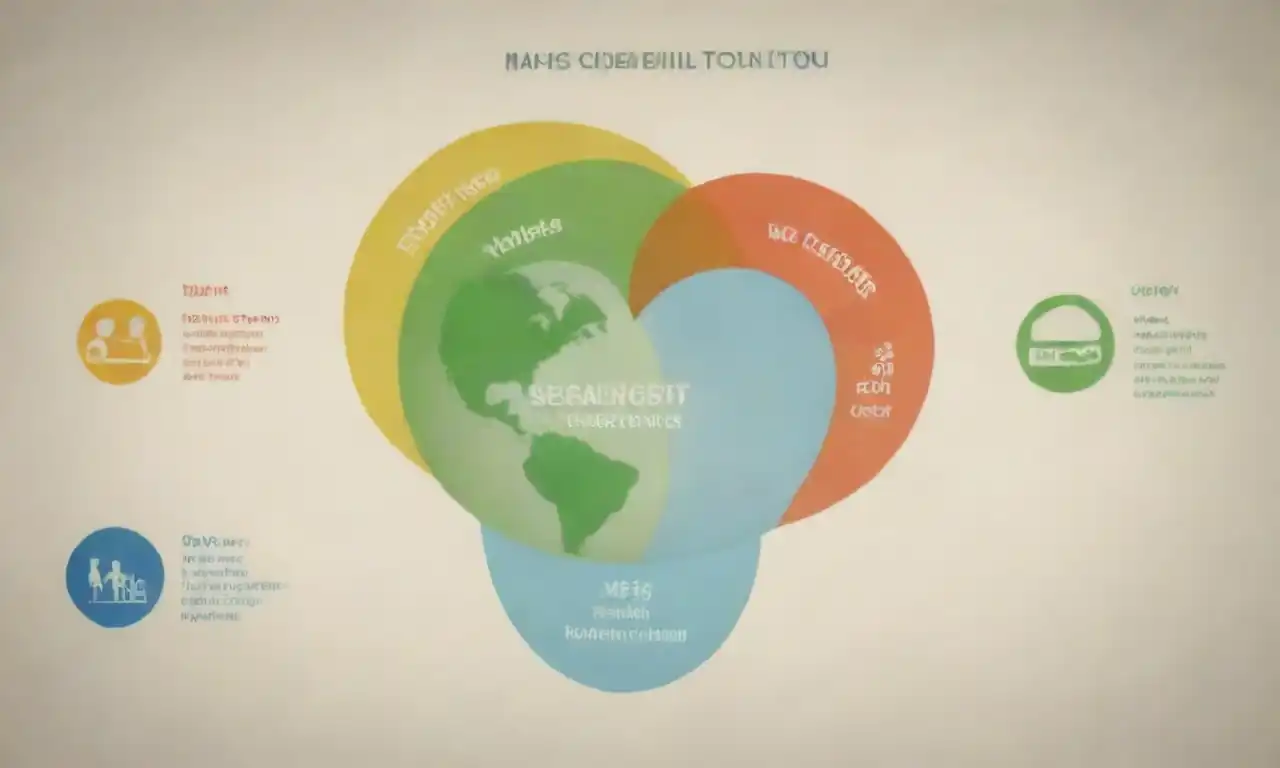 Infografía mostrando la relación entre las huellas ecológicas y las prácticas de sostenibilidad empresarial.
