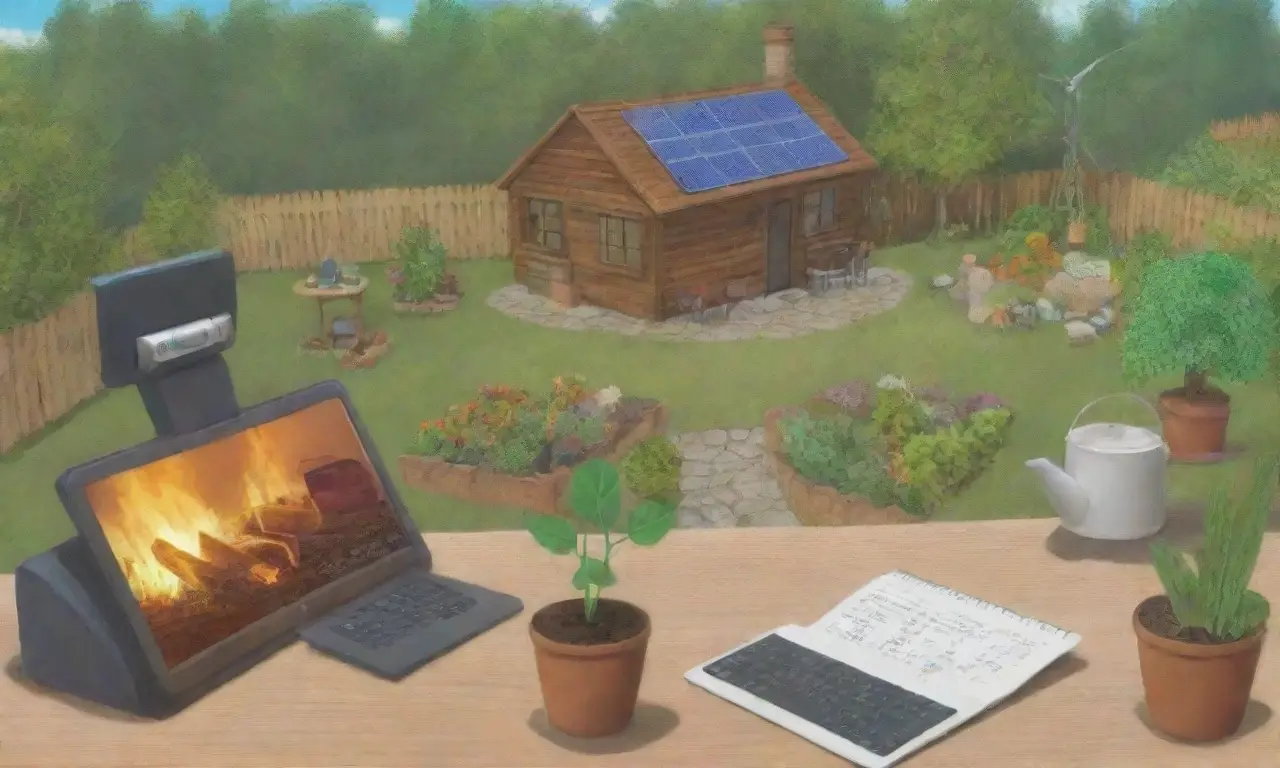 Un hogar acogedor y sostenible rodeado de naturaleza y tecnología eficiente