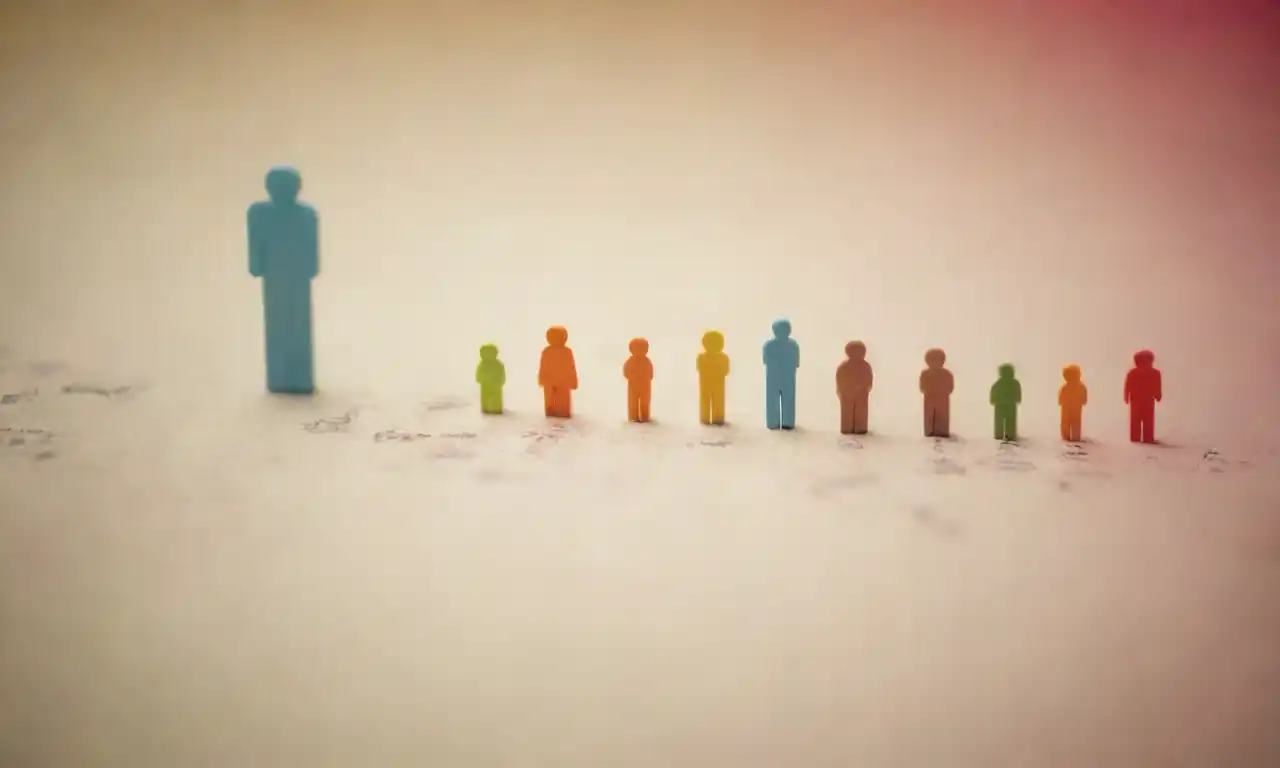 Gráfico que ilustra el crecimiento demográfico con símbolos que representan las tasas de natalidad y la demografía.