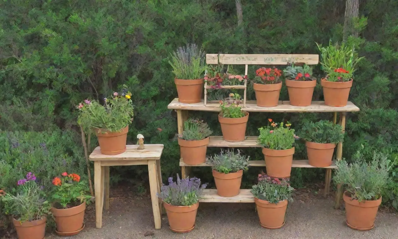 Un jardín vibrante y sostenible lleno de vida y color