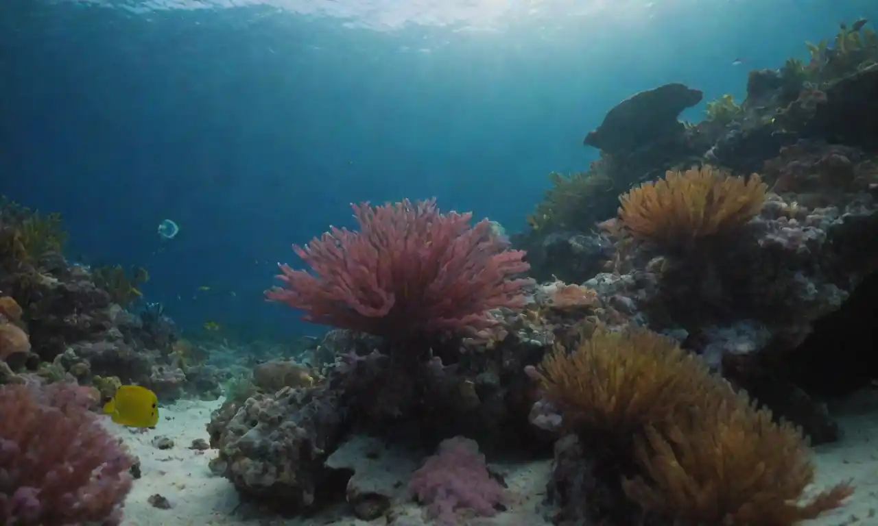 Una vibrante escena oceánica con vida marina
