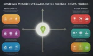 Infografía mostrando conceptos erróneos sobre fuentes de energía renovable con iconos y texto.