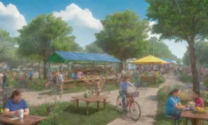 Naturaleza vibrante y sostenible en armonía con la comunidad