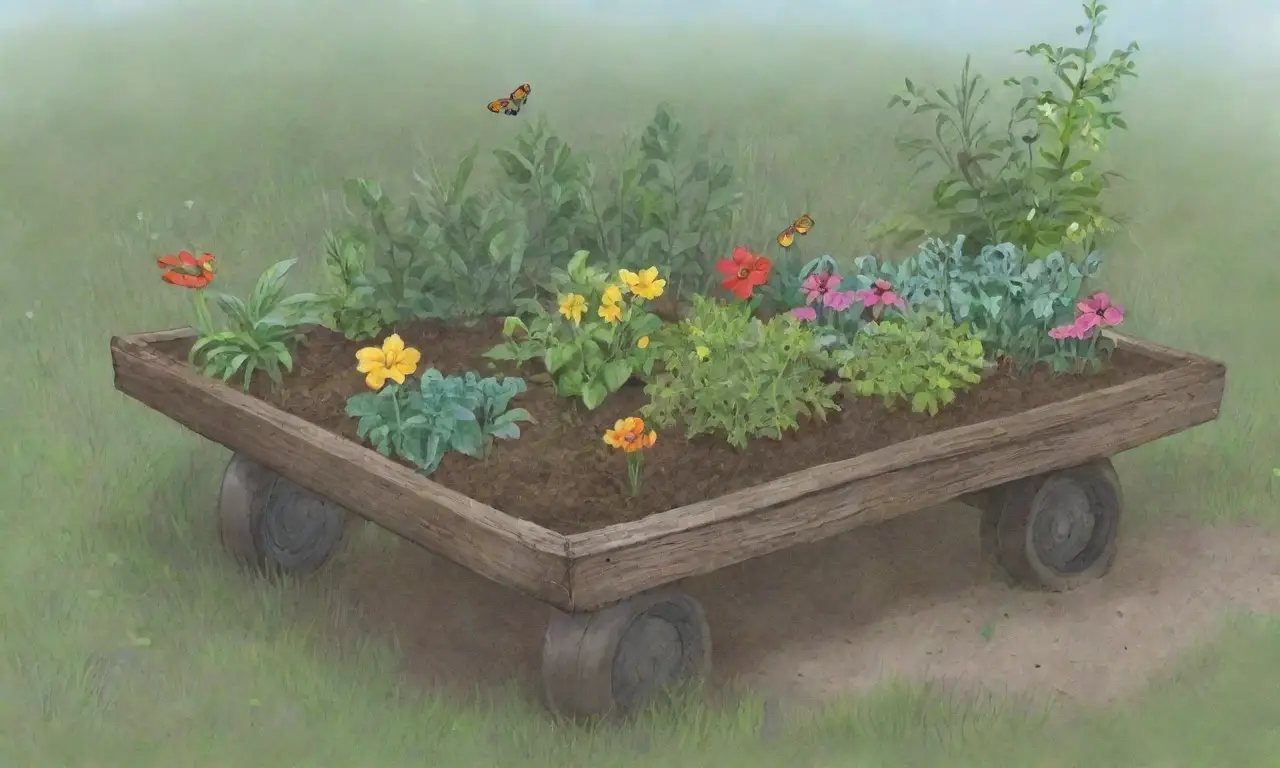 Un jardín vibrante y acogedor lleno de vida y renovación
