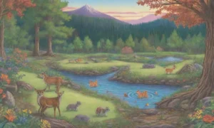Un bosque verde y vibrante lleno de vida y belleza natural