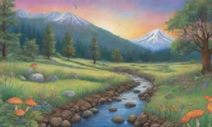 Un paisaje natural vibrante y sereno lleno de vida y colores