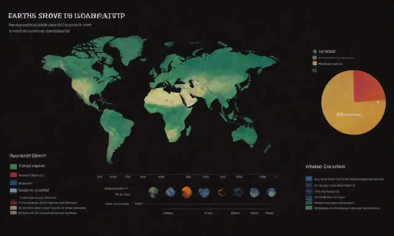 Infografía mostrando biocapacidad Tierras con gráficos que ilustran impacto ambiental y sostenibilidad.