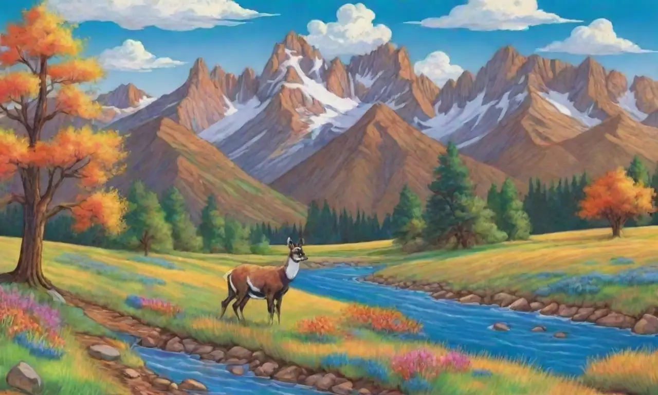 Naturaleza majestuosa con montañas, lagos, valles, flores y vida silvestre