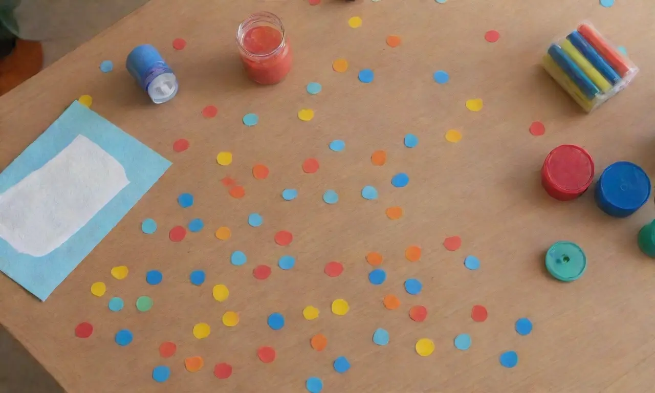 Un rincón creativo lleno de tapas de colores