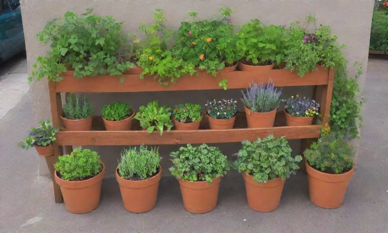 Un oasis urbano vibrante de plantas, flores y comunidad en un entorno de ciudad
