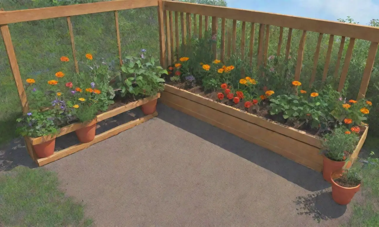 Un jardín vibrante y acogedor lleno de plantas