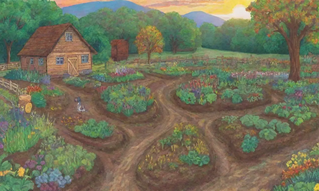 Un paisaje vibrante y sostenible lleno de vida