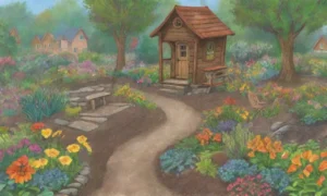 Un jardín vibrante que fusiona naturaleza y vida urbana