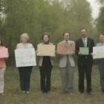 Grupo de personas que participan en una campaña de sensibilización ambiental