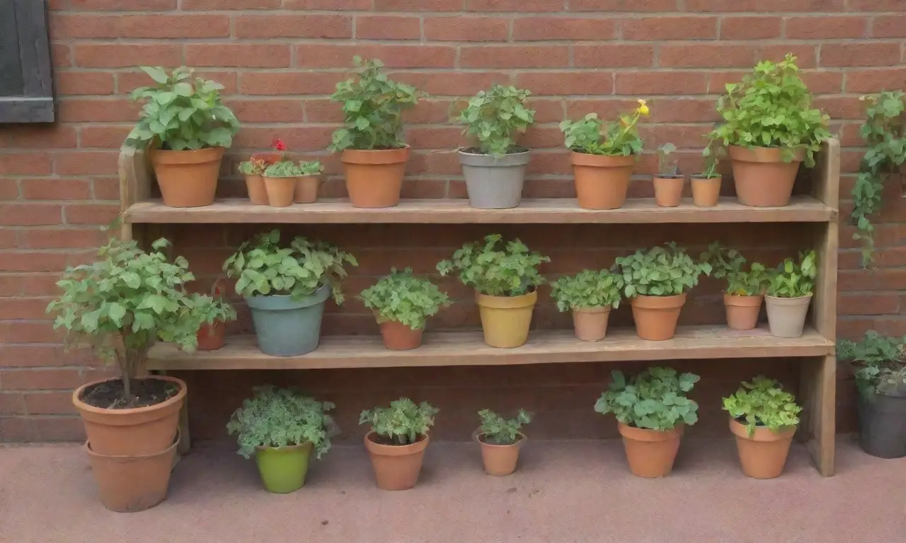 Un encantador oasis urbano lleno de plantas, frutas y flores