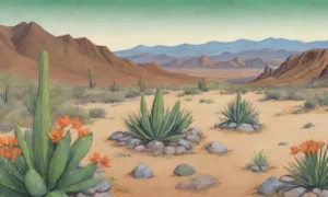 Un paisaje árido y soleado con cactáceas