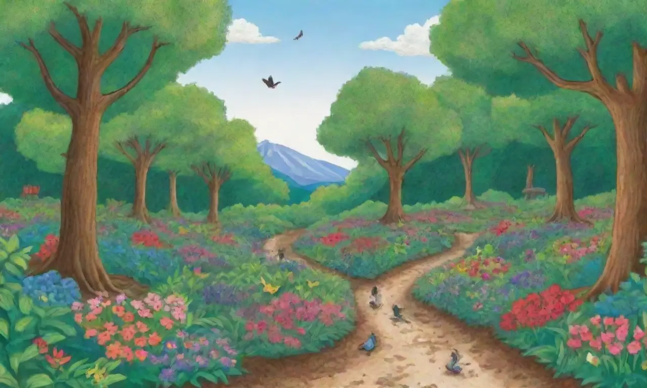 Un ecosistema vibrante y comunitario florece en armonía con la naturaleza