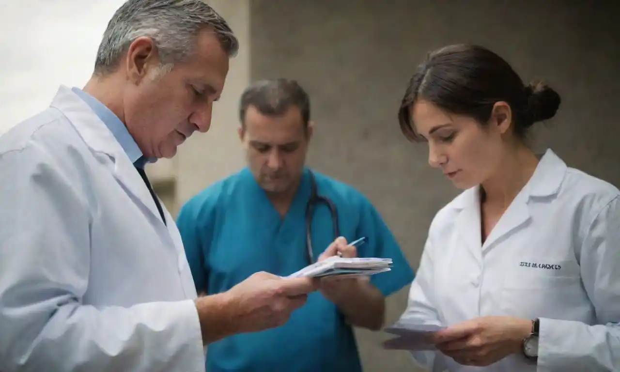 Inspectores evaluando áreas urbanas con herramientas de medición y listas de verificación.