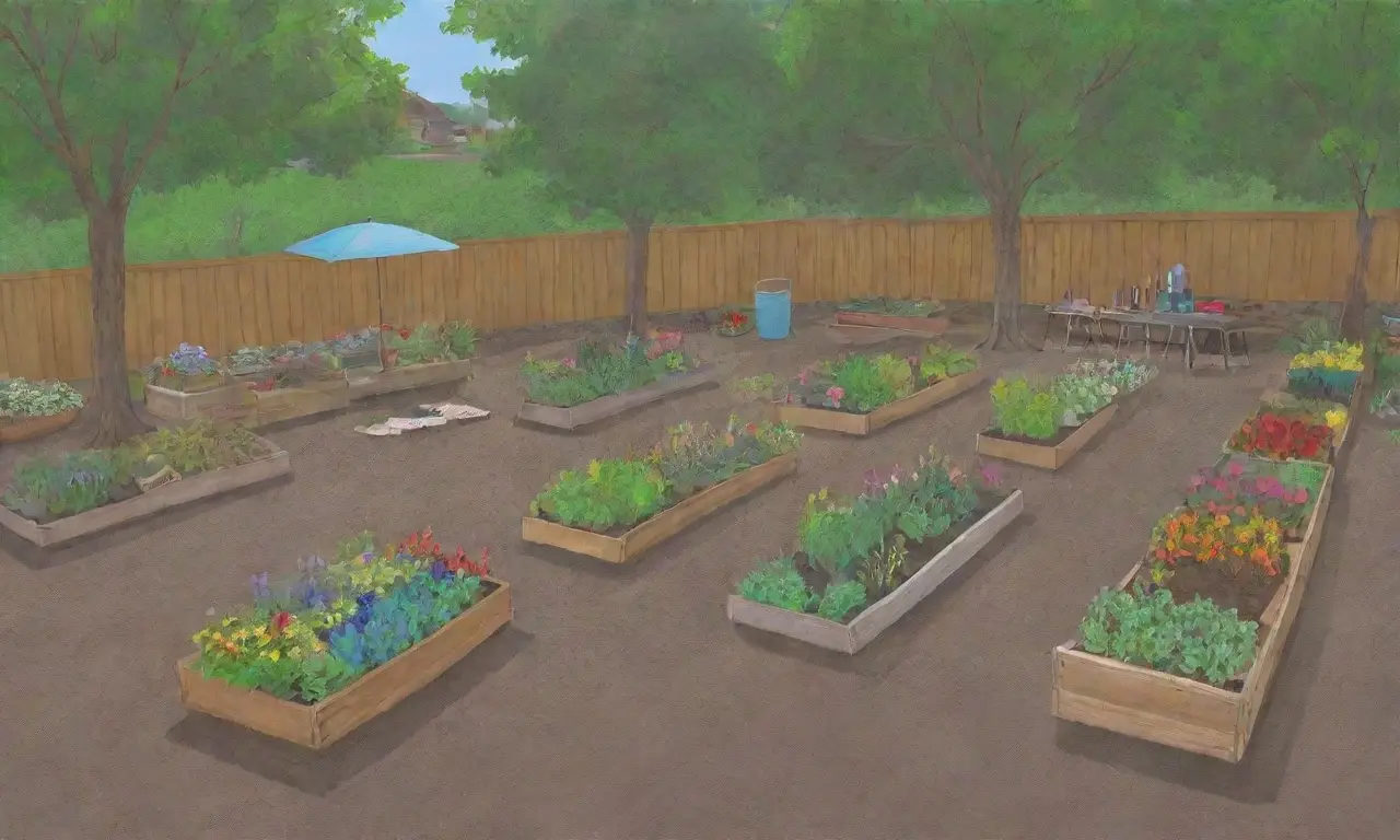 Un jardín comunitario vibrante y lleno de vida