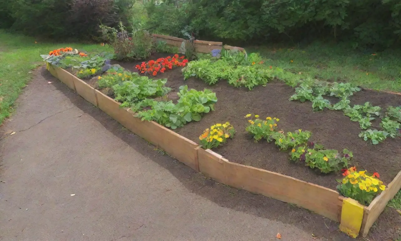 Un jardín vibrante y alegre lleno de vida y color