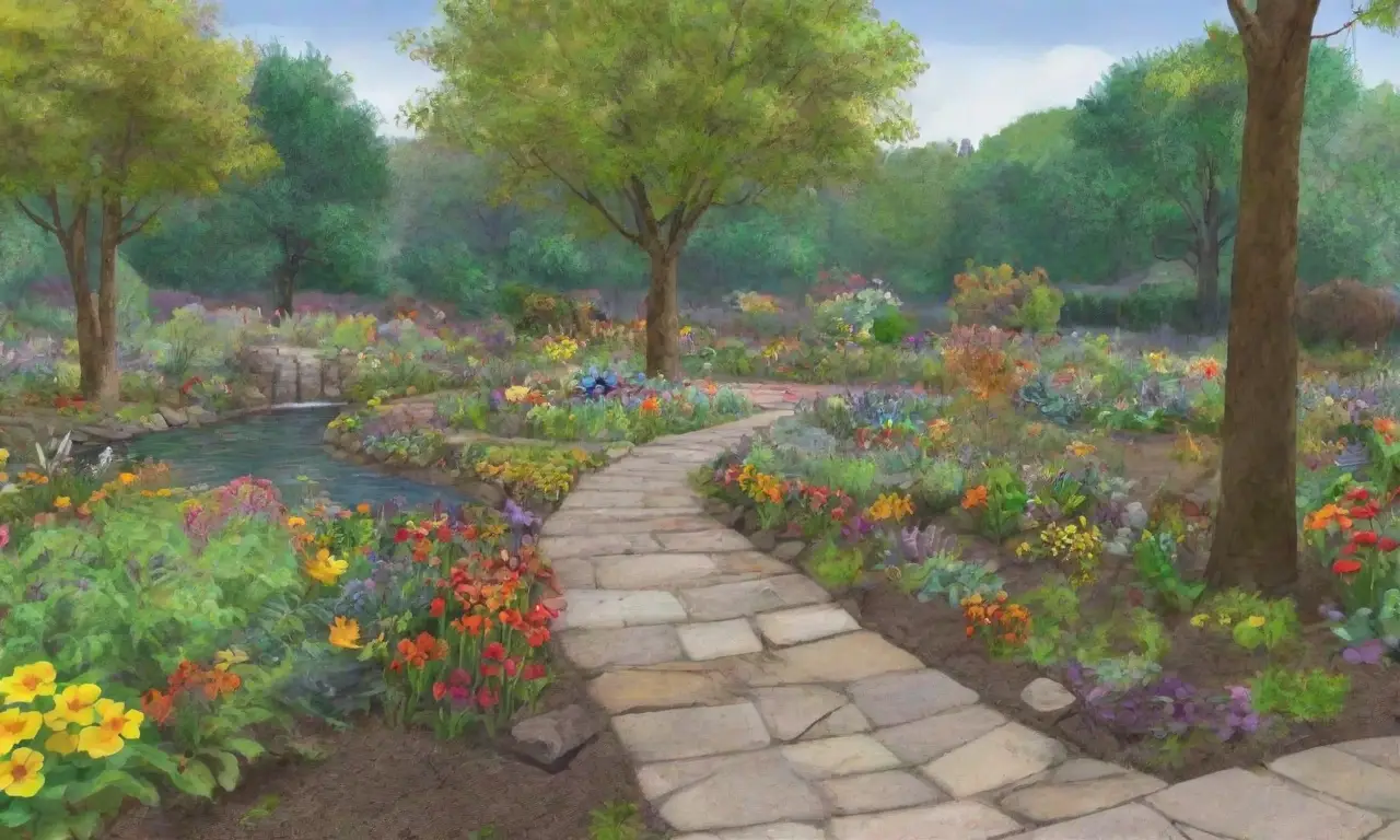 Un jardín urbano vibrante y lleno de vida