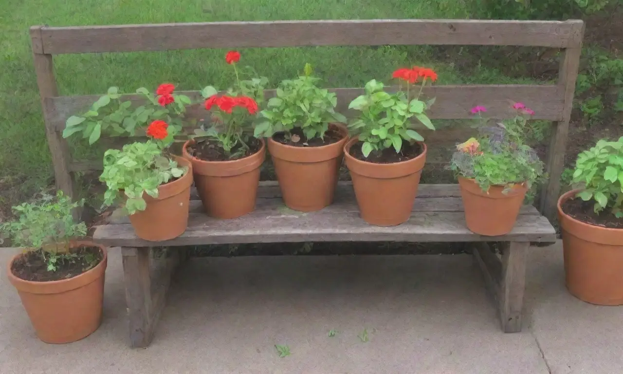 Un jardín vibrante con plantas, herramientas y luz del sol