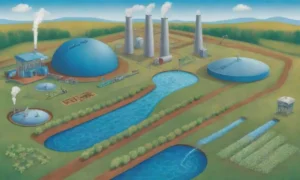 Infografía vibrante que compara biogás y gas natural con colores y elementos visuales contrastantes