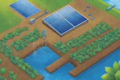 Un paisaje donde la tecnología y la naturaleza se entrelazan armoniosamente