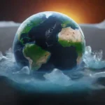 Ilustración de la Tierra con temperaturas crecientes