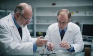 Científicos colaborando en un laboratorio