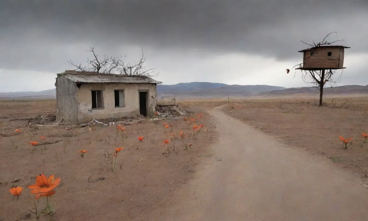 Un paisaje desolador lleno de ruinas y signos de esperanza